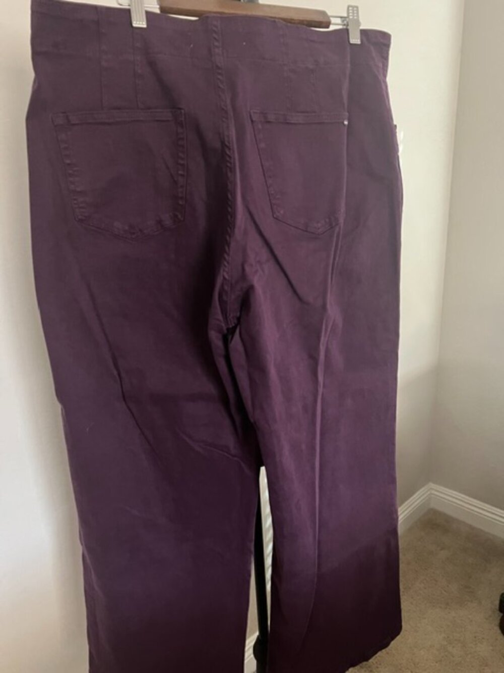 Mica Denim Super High Wide Leg Pants Plum Purple MDP-W506PL Women's 18W NWOT - Picture 2 of 4